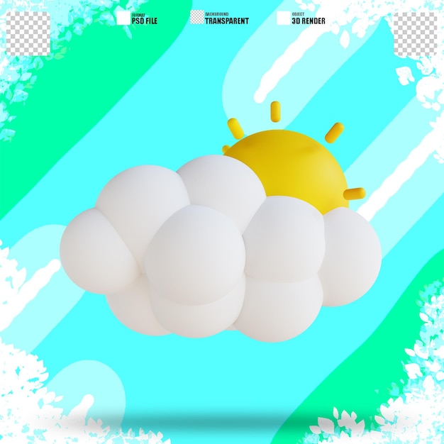 Ilustracja 3D słoneczna pogoda 2