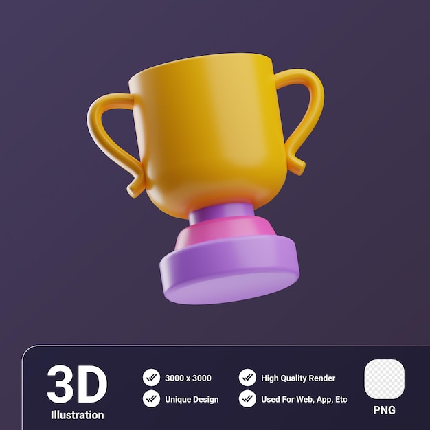 PSD ilustracja 3d team work object trophy