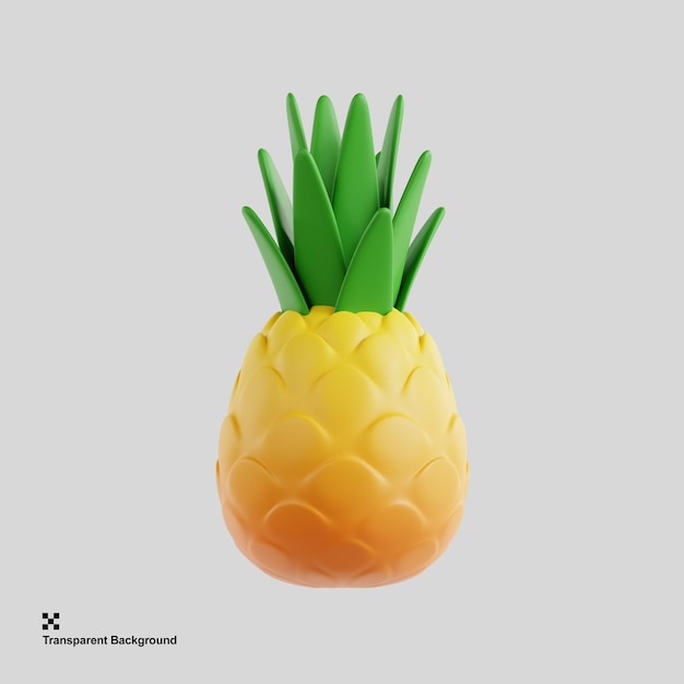 Ilustracja 3D tropikalnej ikony reprezentującej ananasa