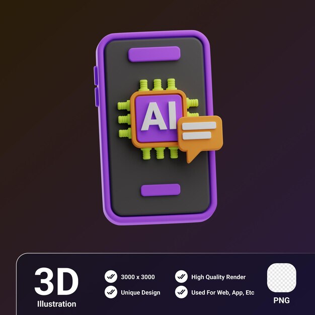 PSD ilustracja 3d wirtualnego asystenta obiektu ai assistant