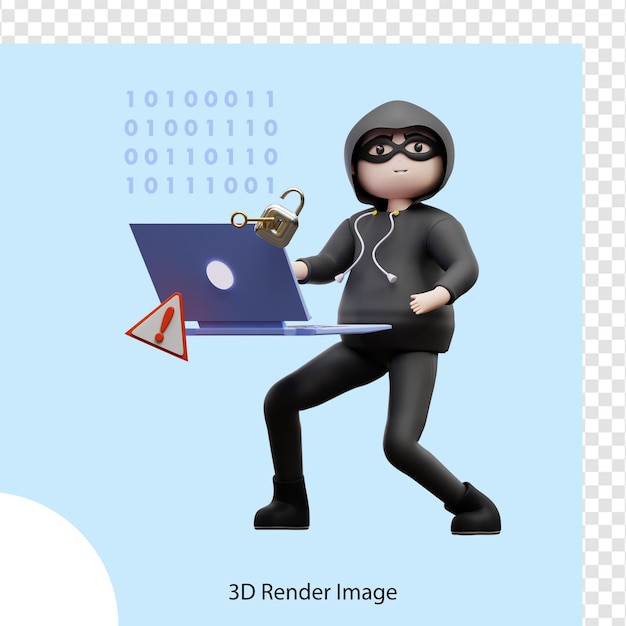 Ilustracja 3D Witryny hakerskie dotyczące cyberprzestępczości