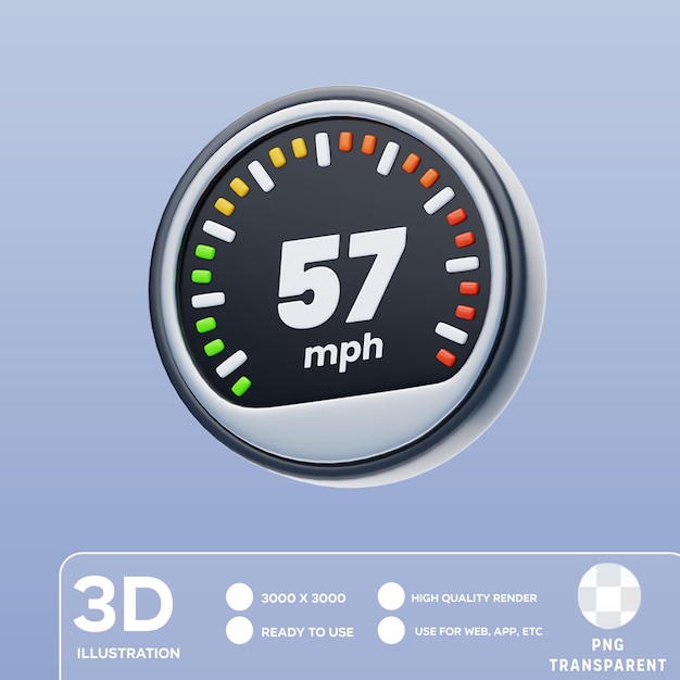 PSD ilustracja 3d wskaźnika prędkości psd