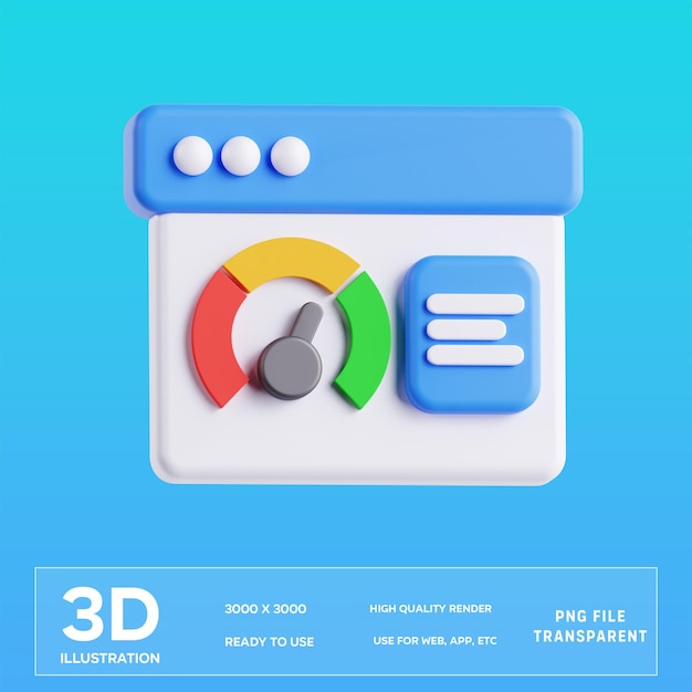 Ilustracja 3D wydajności PSD