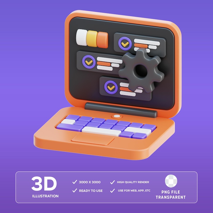 PSD ilustracja 3d wykonanego zadania psd