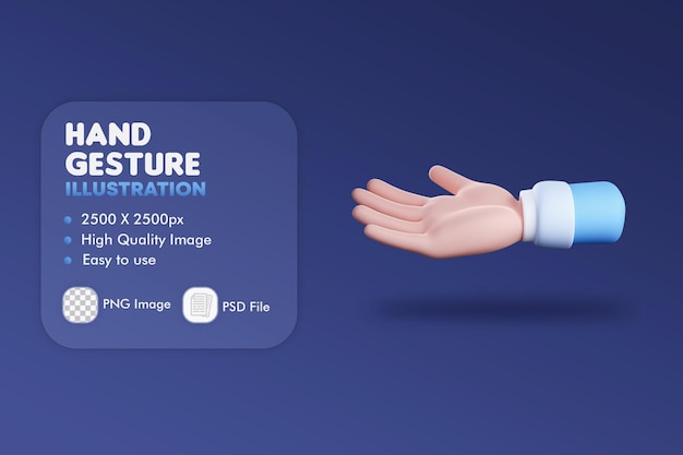 Ilustracja 3D z prośbą o gest ręki pomocy, koncepcja marketingu, biznesu i interfejsu użytkownika