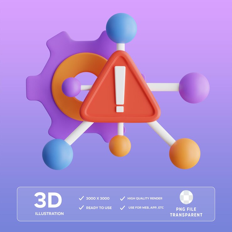 PSD ilustracja 3d zarządzania ryzykiem psd