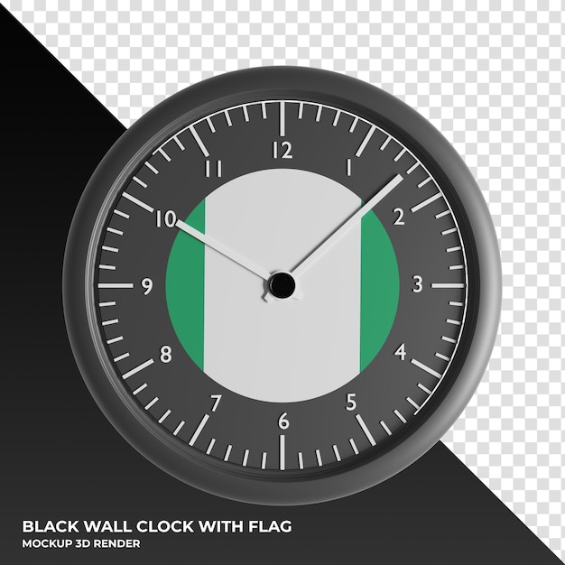 PSD ilustracja 3d zegara ściennego z flagą rady nordyckiej