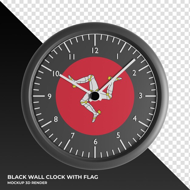 PSD ilustracja 3d zegara ściennego z flagą włoch