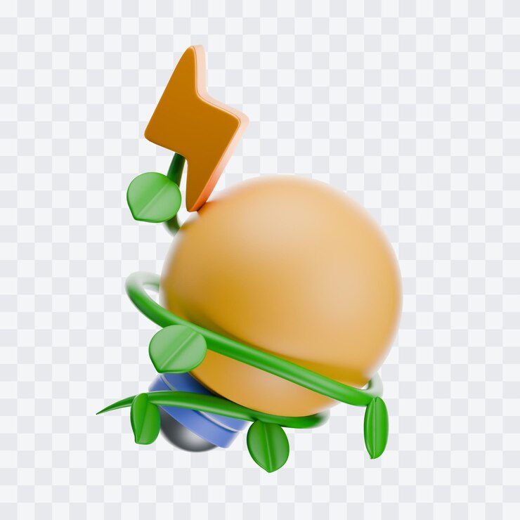 PSD ilustracja 3d zielonej lampy