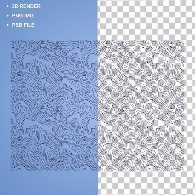 Ilustracja abstrakcyjnego wzoru niebieskich fal