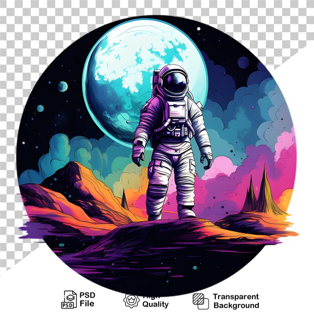 PSD ilustracja astronauta na przezroczystym tle plik png