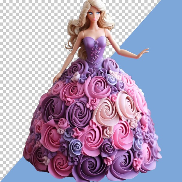 PSD ilustracja barbie doll cake png