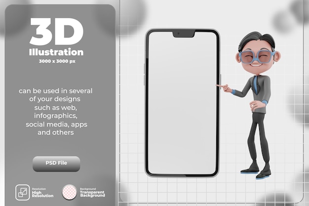 Ilustracja Biznesmena Postaci Renderowania 3d