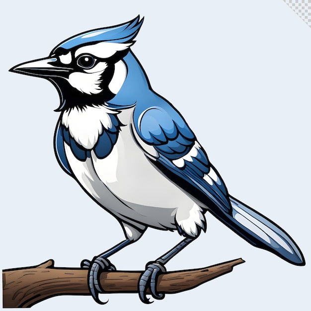 PSD ilustracja blue jay