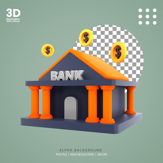 Ilustracja Budynku Finansowego Renderowania 3d