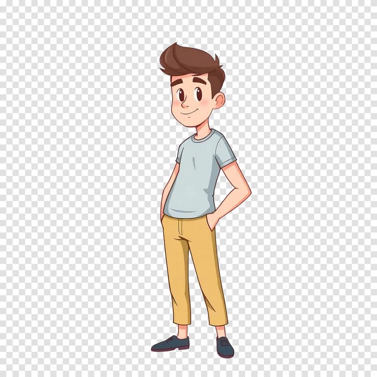 PSD ilustracja cartoon boy