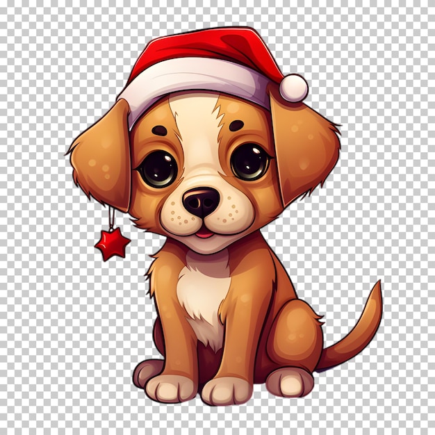 PSD ilustracja charakter psa świątecznego wyizolowany na przezroczystej tle