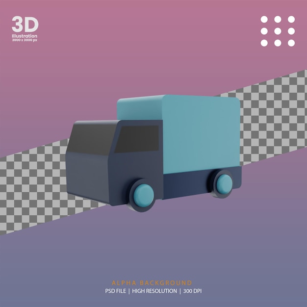 Ilustracja ciężarówki dostawy renderowania 3D