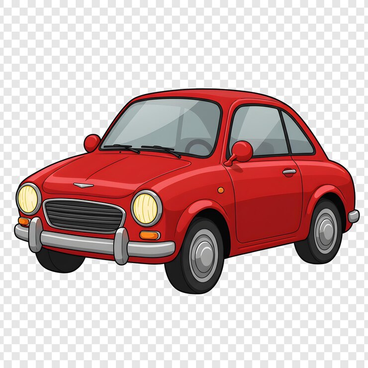 PSD ilustracja czerwonego klasycznego samochodu