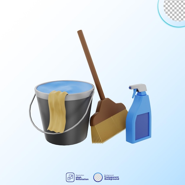 Ilustracja czyszczenia ikony 3D