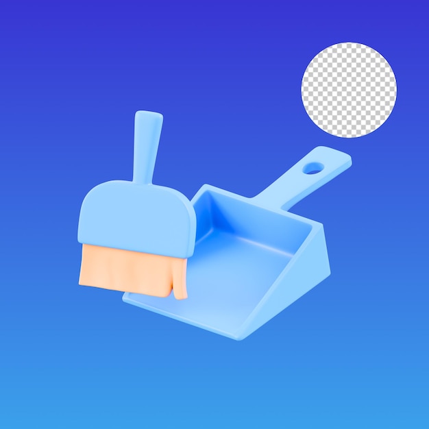 PSD ilustracja dustpan 3d