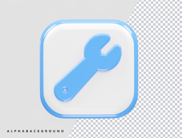 PSD ilustracja elementów renderowania 3d ikony narzędzi