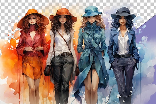 PSD ilustracja fashionista png