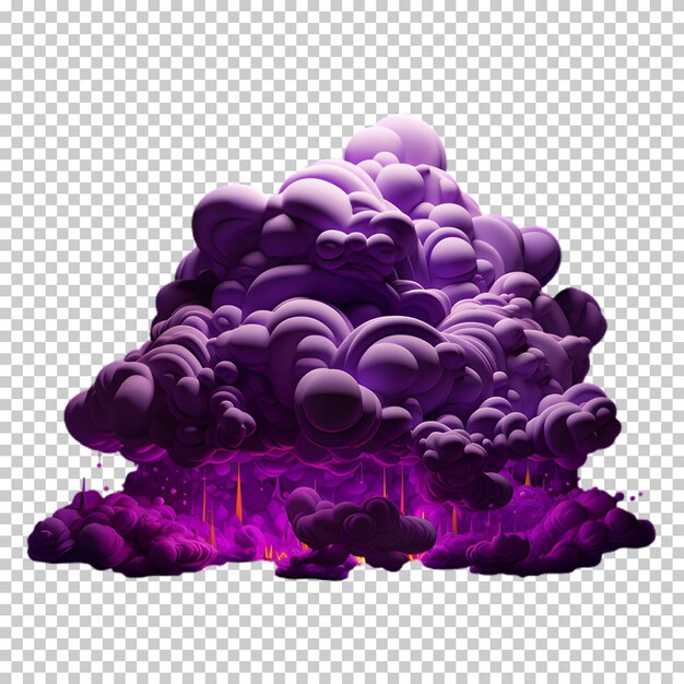 PSD ilustracja fioletowa chmura na przezroczystym tle.