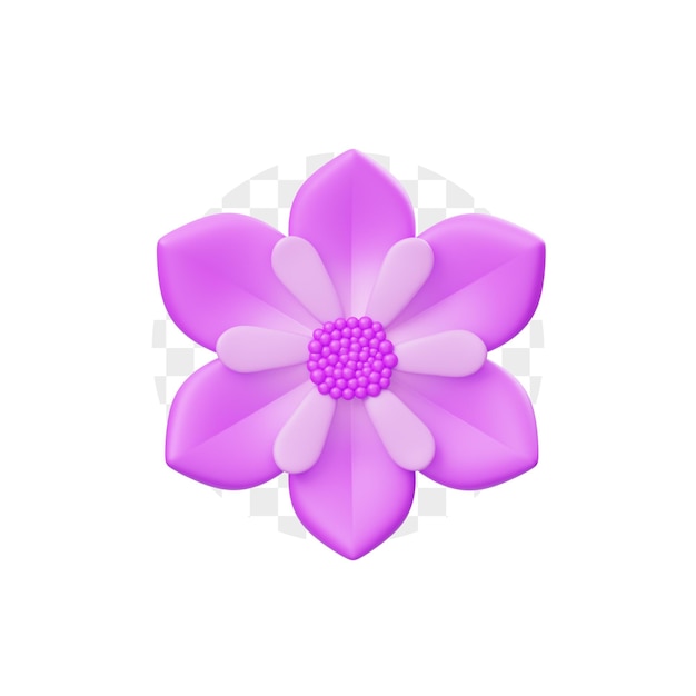 PSD ilustracja fioletowego kwiatu 3d