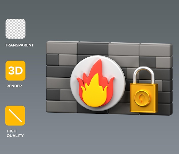 Ilustracja firewalla 3D