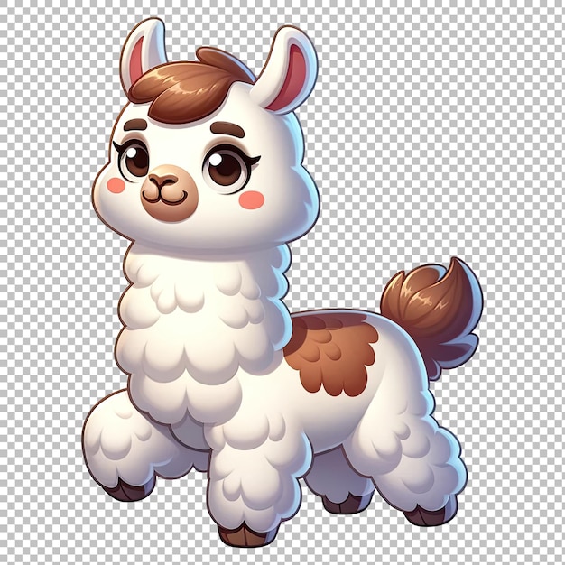 PSD ilustracja fluffy lama clipart