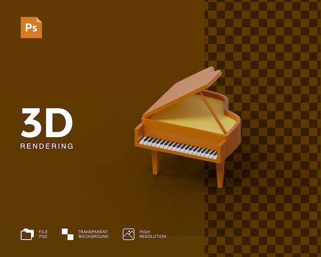 Ilustracja fortepianu 3D