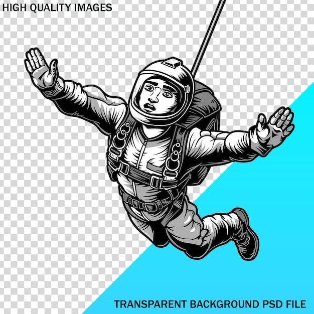 PSD ilustracja garnituru kosmicznego z zdjęciem człowieka w garniturze kosmicznym