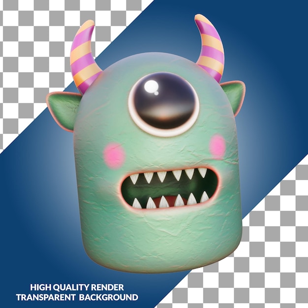 Ilustracja głowy cyklopa w stylu 3d