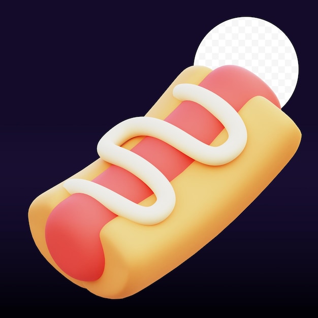 PSD ilustracja graficzna hotdogów 3d