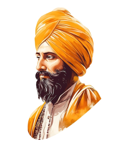 PSD ilustracja guru gobind singh jayanti ai generative