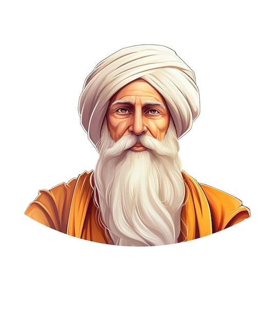 Ilustracja Guru Nanak Jayanti Izolowana Na Białym Tle