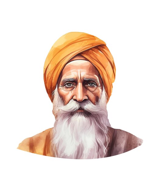 PSD ilustracja guru nanak jayanti izolowana na białym tle