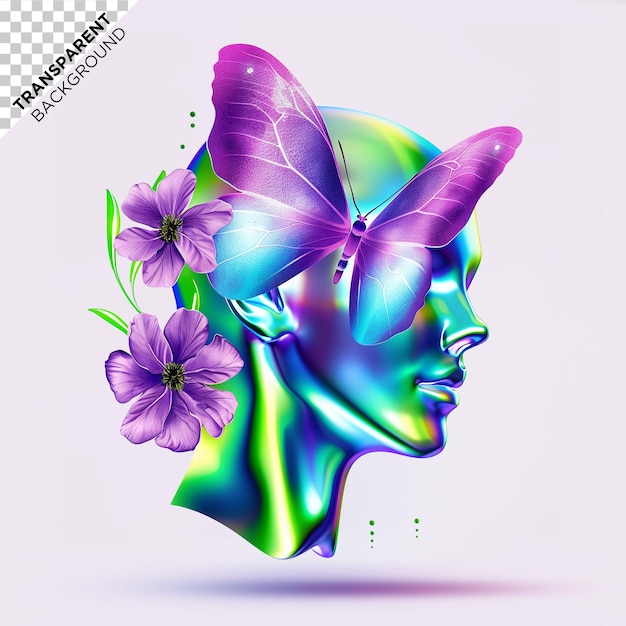 PSD ilustracja holograficzna 3d