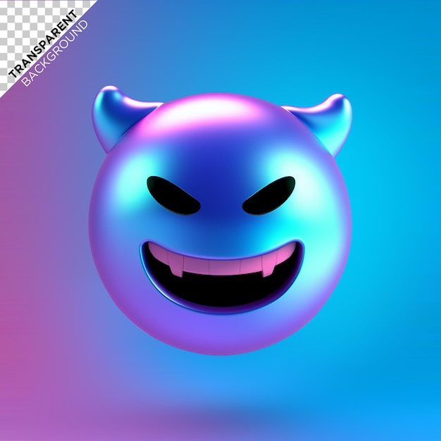 Ilustracja Holograficzna Emoji 3d