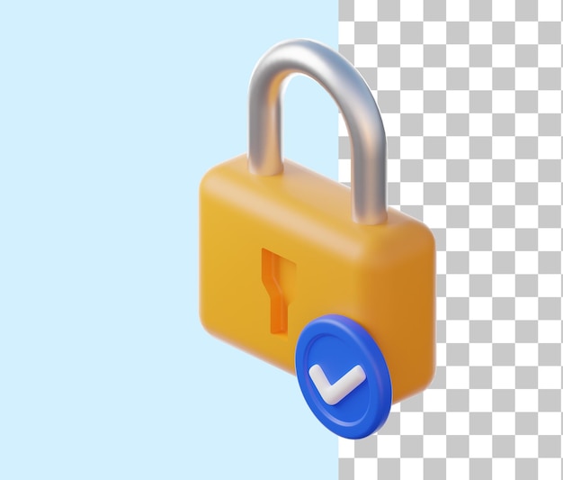 Ilustracja ikony blokady 3D