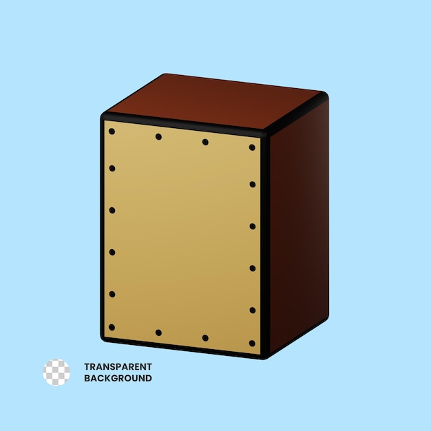 PSD ilustracja ikony cajon 3d