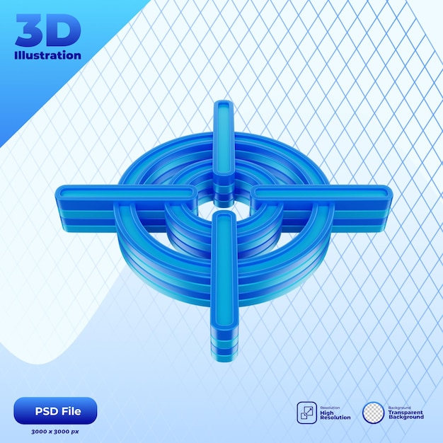 PSD ilustracja ikony celu 3d