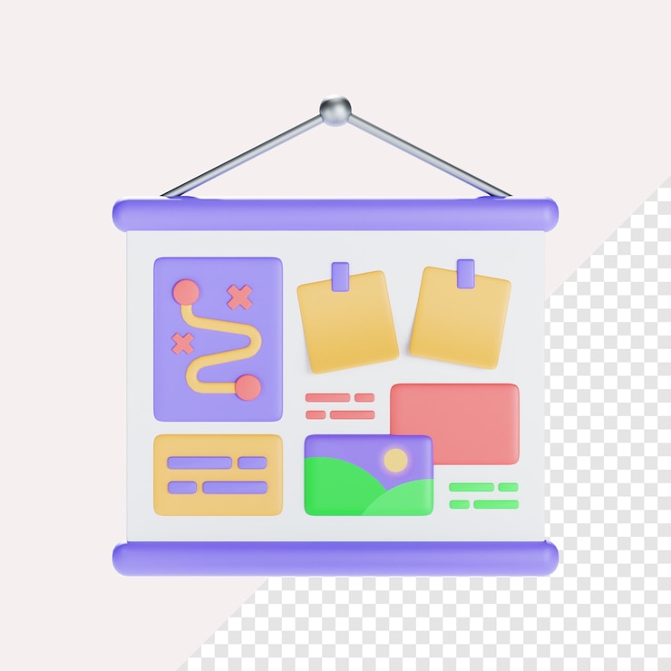 PSD ilustracja ikony corkboard 3d