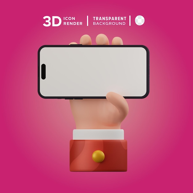 PSD ilustracja ikony gestu ręki telefonu 3d