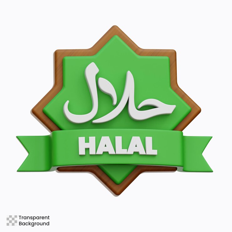 PSD ilustracja ikony halal 3d