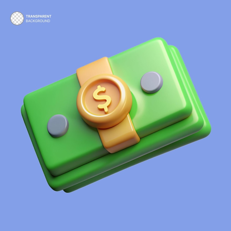 PSD ilustracja ikony pieniądza banknoty psd w trójwymiarze