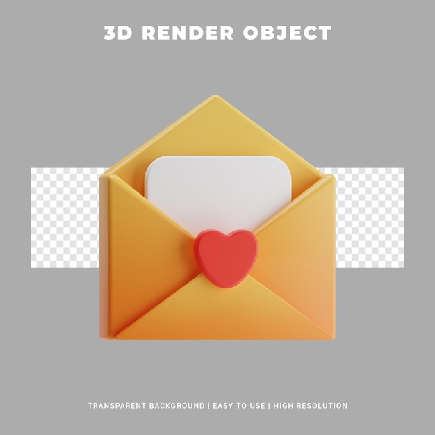 Ilustracja ikony poczty renderowania 3D