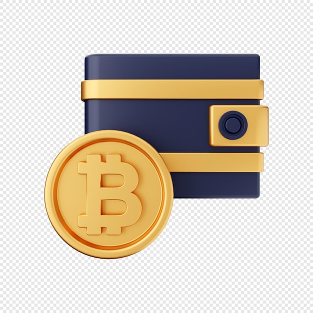 Ilustracja Ikony Portfela Bitcoin 3d