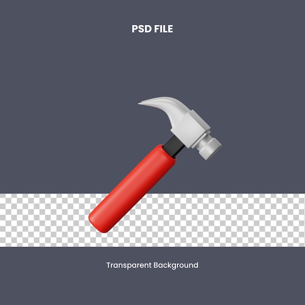 PSD ilustracja ikony psd hammer 3d